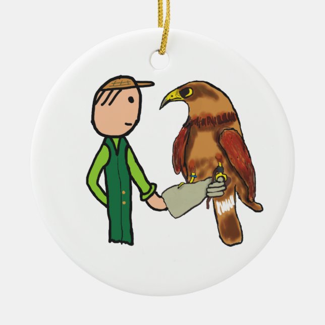 Falconry Keramik Ornament (Vorne)