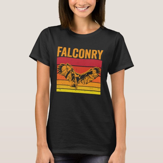 Falconry Retro Sunset Falcon T-Shirt (Vorderseite)