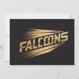 Falcons Golden Speed Typography Design Feiertagskarte