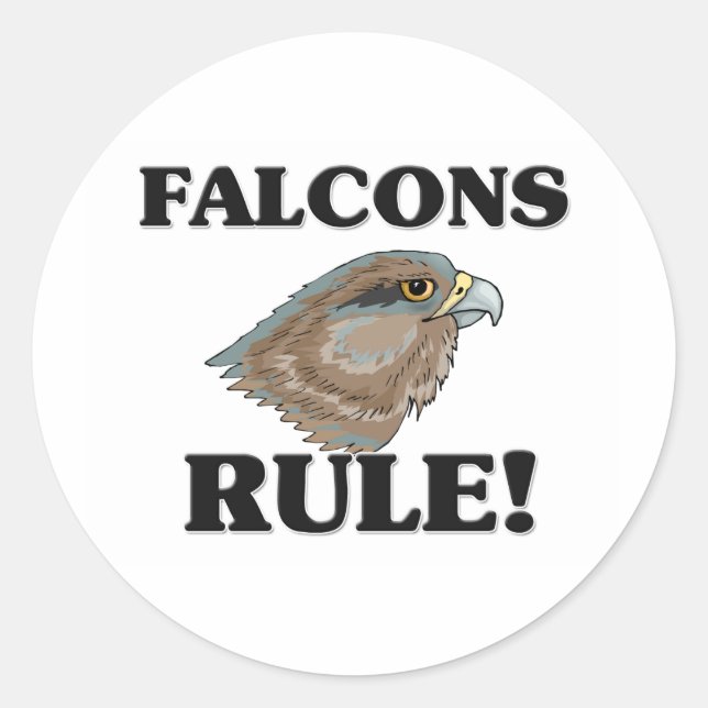 FALCONS-Regel! Runder Aufkleber (Vorderseite)