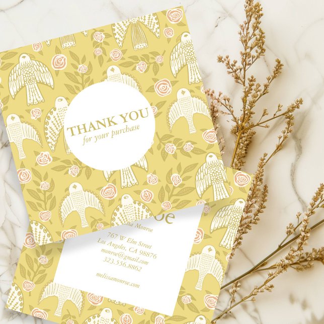 Falcons & Rose Chic Elegante Order Vielen Dank Quadratische Visitenkarte (Falcons & Roses Chic Elegant Order Thank You Square Business Card
)