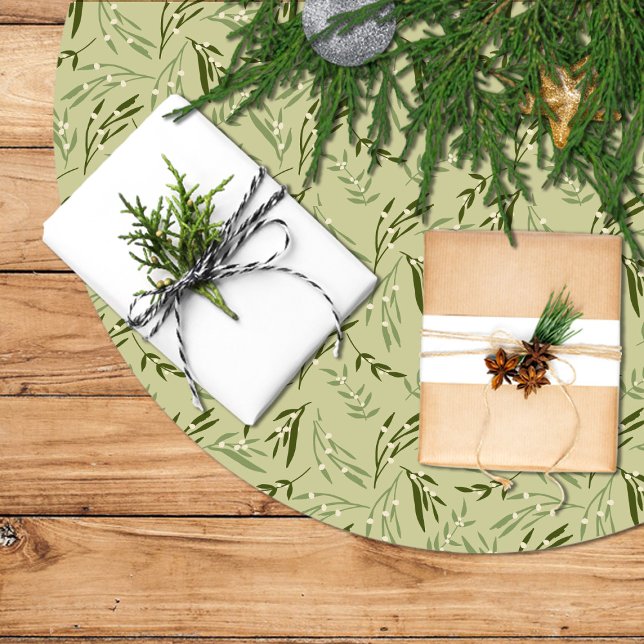 Falda árbol navidad con diseño de hojas muérdago polyester weihnachtsbaumdecke (Von Creator hochgeladen)