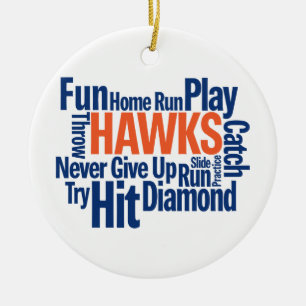 Falke-Baseball Keramik Ornament