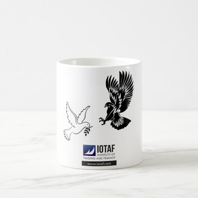 Falke gegen Tauben-Tasse Kaffeetasse (Mittel)