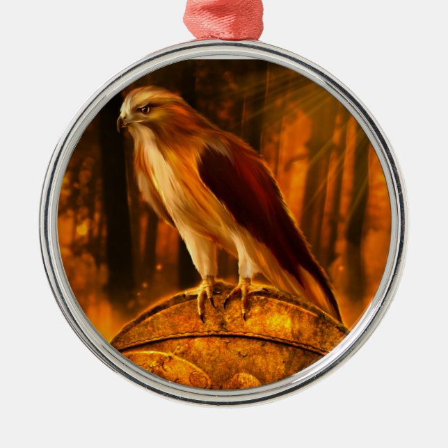 Falke-Geist-Verzierung Ornament Aus Metall (Vorne)