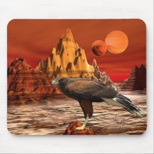 Falke in den roten Bergen Mousepad