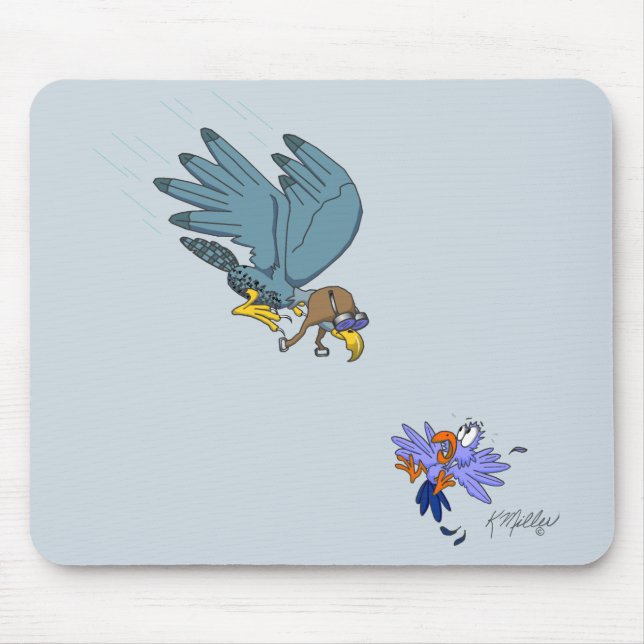 Falke mit Schutzbrille Mousepad (Vorne)