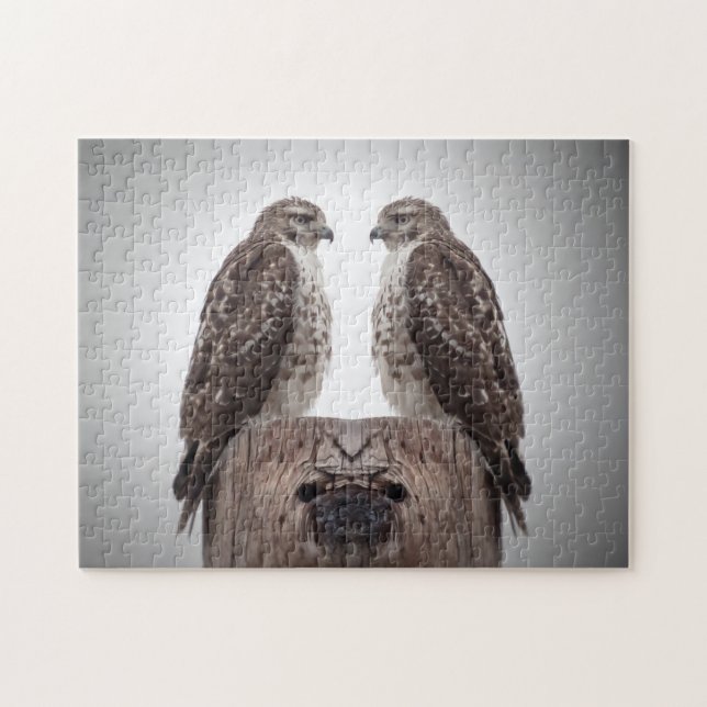 Falken auf Posten Puzzle (Horizontal)