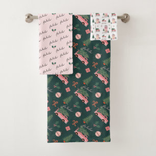 Falkenhütte Vintag Pink Retro Van Badhandtuch Set
