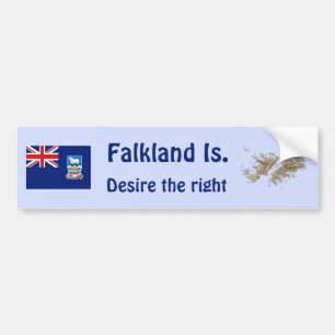Falkland Islands Flag and Map Autoaufkleber