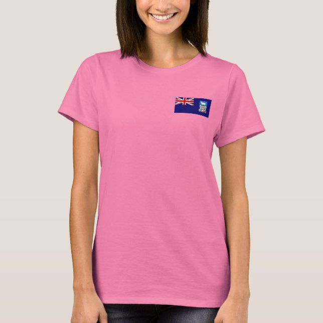 Falkland Islands Flag and Map T - Shirt (Vorderseite)