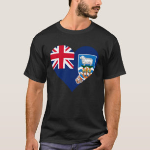 Falkland Islands Malvinas Flag Herzgeschenke T-Shirt