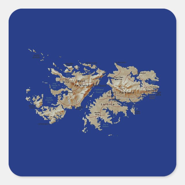 Falkland Islands Map Sticker (Vorderseite)