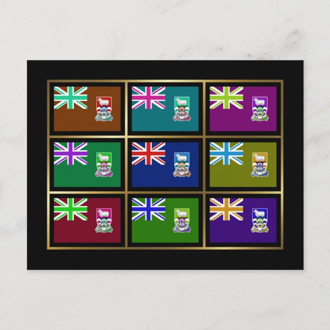 Falkland Islands Multihue Flags Postkarte (Vorderseite)