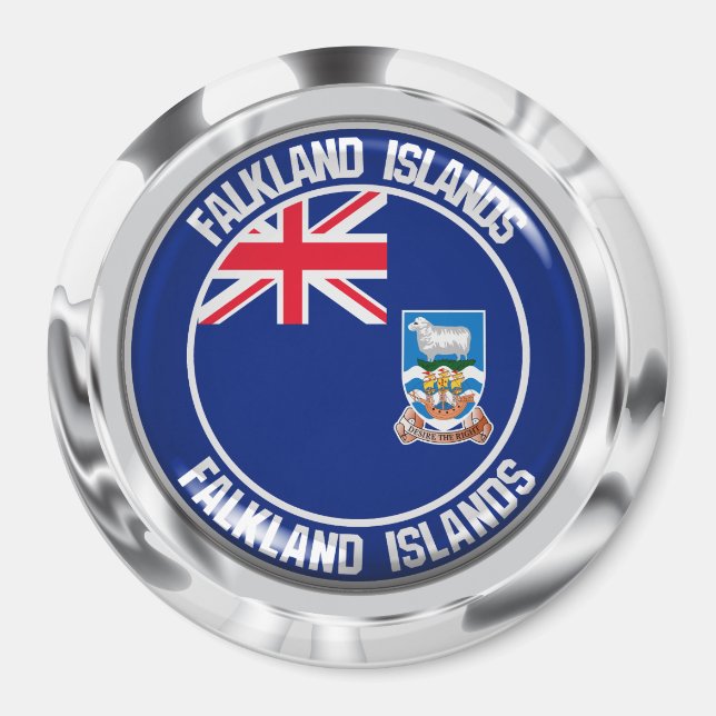 Falkland Islands Round Emblem Magnet (Vorne)