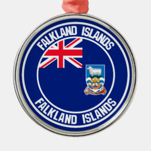 Falkland Islands Round Emblem Ornament Aus Metall