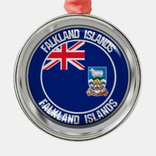 Falkland Islands Round Emblem Ornament Aus Metall