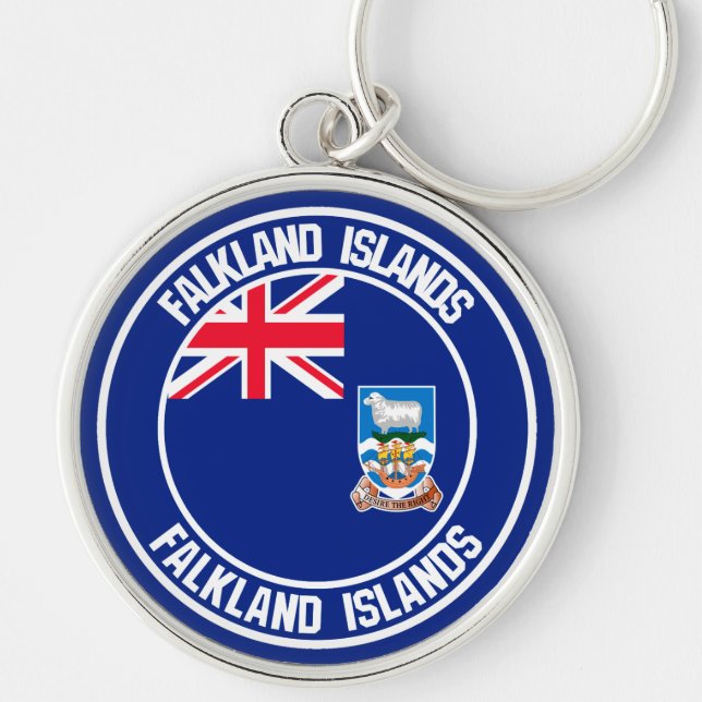 Falkland Islands Round Emblem Schlüsselanhänger (Vorne)