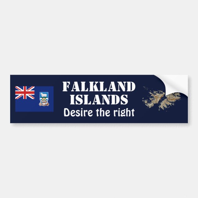 Falklandinseln-Flagge + Karten-Autoaufkleber Autoaufkleber (Vorne)
