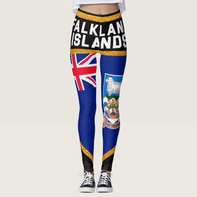 Falklandinseln-Flagge Leggings (Vorderseite)