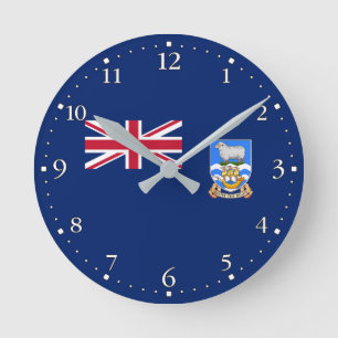 Falklandinseln-Flagge Runde Wanduhr