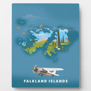 Falklandinseln illustrierte Karte Fotoplatte