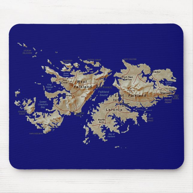 Falklandinseln-Karte Mousepad (Vorne)