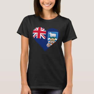 Falklandinseln Malvinas Flag Herzstücke Liebe T-Shirt