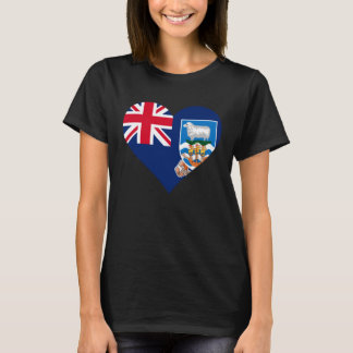 Falklandinseln Malvinas Flag Herzstücke Liebe T-Shirt
