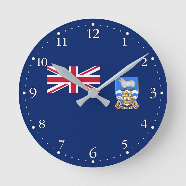 Falklandinseln Runde Wanduhr (Vorderseite)