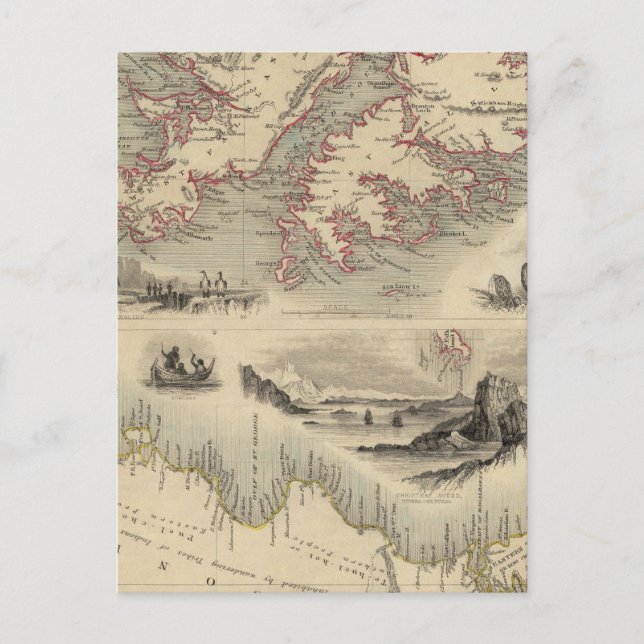 Falklandinseln und Patagonien Postkarte (Vorderseite)