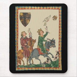 Falknerei, 14. Jahrhundert Codex Manesse Mousepad