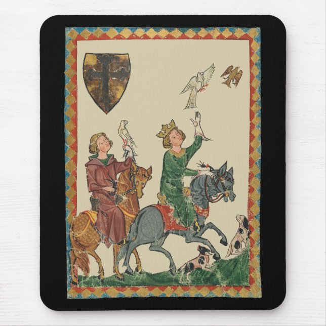 Falknerei, 14. Jahrhundert Codex Manesse Mousepad (Vorne)