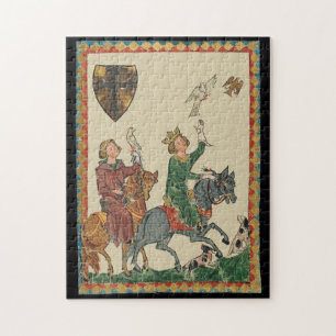 Falknerei, 14. Jahrhundert Codex Manesse Puzzle