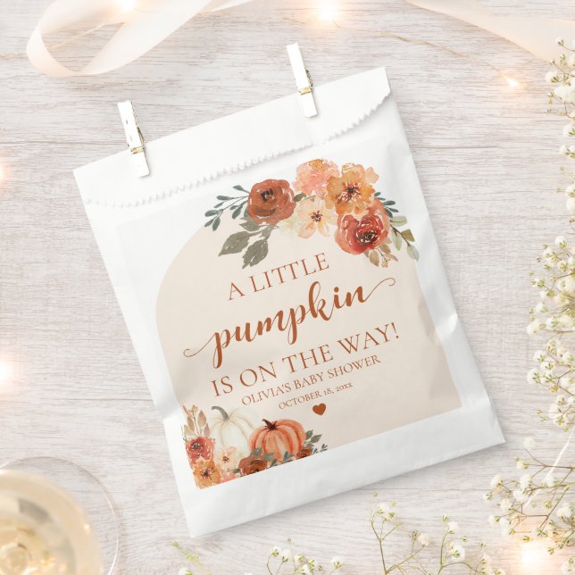 Fall A Little Pumpkin ist auf dem Weg Babydusche Geschenktütchen (Ausgeschnitten)