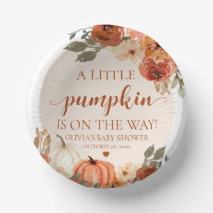 Fall A Little Pumpkin ist auf dem Weg Babydusche Pappteller