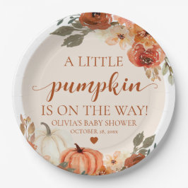 Fall A Little Pumpkin ist auf dem Weg Babydusche Pappteller