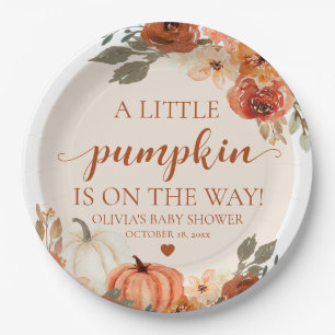 Fall A Little Pumpkin ist auf dem Weg Babydusche Pappteller