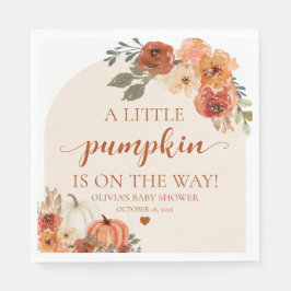 Fall A Little Pumpkin ist auf dem Weg Babydusche Serviette