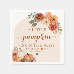 Fall A Little Pumpkin ist auf dem Weg Babydusche Serviette