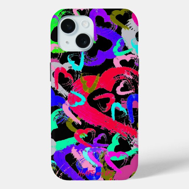 Fall abstrakt Hearts iPhone 15 Case-Mate iPhone Hülle (Rückseite)