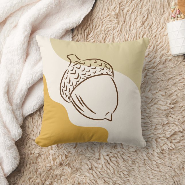 Fall Acorn Abstrakt Form Herbst Erntedank Geschenk Kissen (Decke)