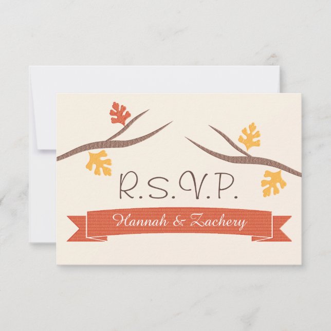 Fall-Acorn-Hochzeitungs-RSVP-Karte RSVP Karte (Vorderseite)