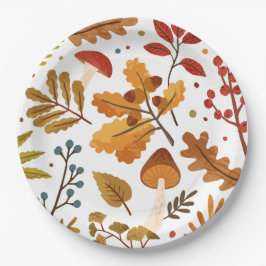 Fall Acorn und Pilz-Papierplatte Pappteller