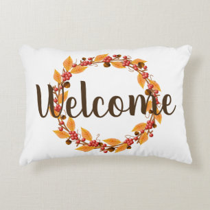 Fall Acorns & Berries Wreath PERSONALISIERT Dekokissen