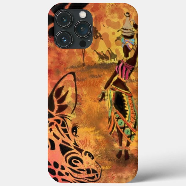 Fall Afrikanische Frau und Giraffe iPhone Case-Mate iPhone Hülle (Rückseite)