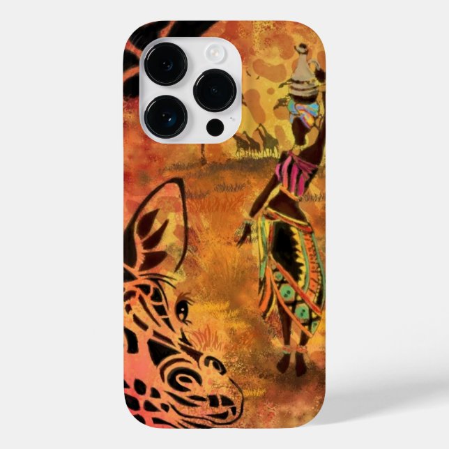 Fall Afrikanische Frau und Giraffe iPhone Case-Mate iPhone Hülle (Rückseite)