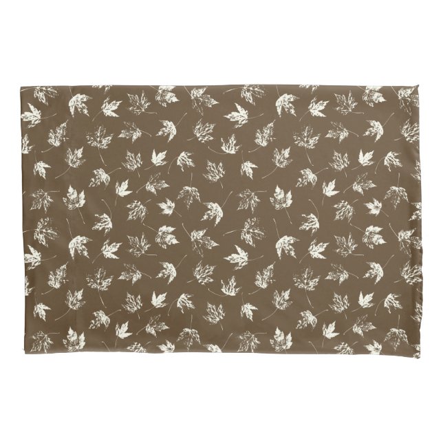 Fall Ahorn Verlasse auf braun - nahtlos. Kissenbezug (Vorderseite)