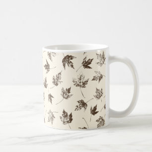 Fall Ahorn Verlasse auf Creme - nahtloses Muster. Kaffeetasse