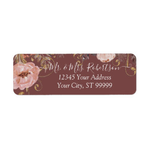 Fall Airy Floral BOHO Rose Tone Wasserfarbe